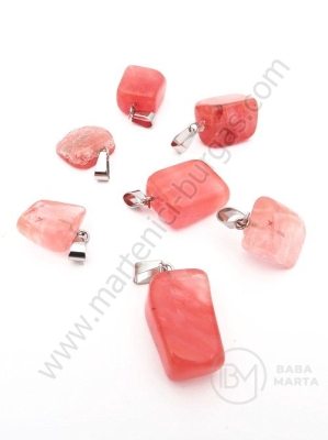 Pandantiv cuarț cireș 15~35x10~20x5~15mm 1 buc 355566