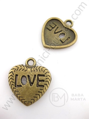 Pandantiv metalic 19x21mm bronz antic 1 buc 308129