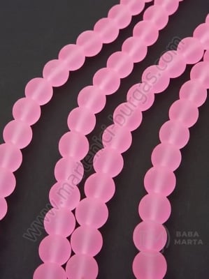 Mărgele de sticlă 8mm roz mat 80cm ~105 bucăți 1 bucată 343568