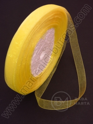 Panglică organza 10mm galbană ~45 metri 451021