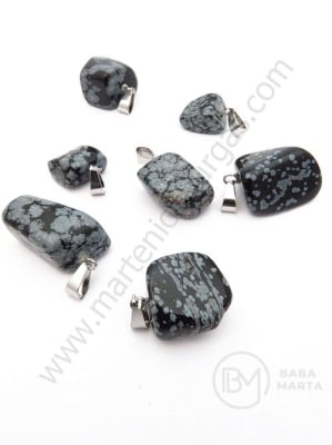 Pandantiv Obsidian fulg de nea 15~35x10~20x5~15mm 1 buc 355567