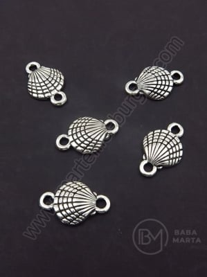 Element de conectare metalic tip scoică 16x10mm color argintie 1 pachet 20 buc 306565