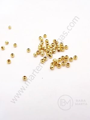 Mărgele din steel placate cu aur 2mm gaură 0.7mm 1 paquet 50 buc 305718
