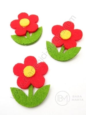Floare din fetru 42x31mm 1 pachet 10 bucati 181910