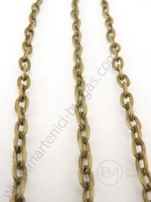 Lanț 6x4x1mm aplatizat culoare bronz antic 1 metru 301264