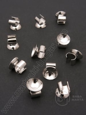 Element metalic pentru bijuterii 8x7mm culoare argintie 1 pachet 10 bucăți 301871