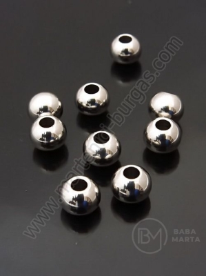 Lama otel 8x7mm argintie gaura 3mm 1 pachet 10 buc 307459