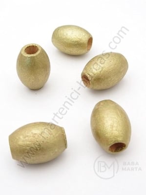 Cilindru din lemn auriu 19x14mm gaură 7mm 1 paket 40g ~31buc 321278