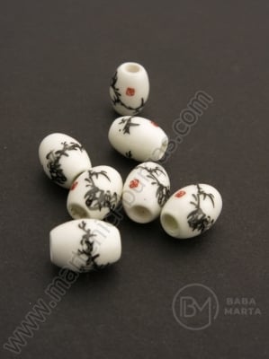 Mărgele de porțelan 10x8mm gaură pictătă 2.5mm 1 buc 335077