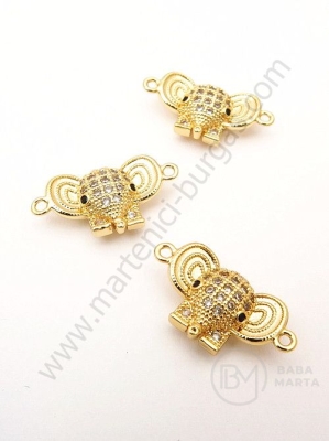 Element elefant 23x12mm cu zirconiu forjat 1 bucată 305122