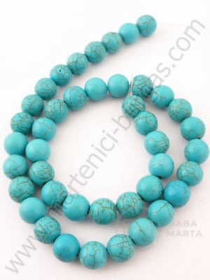 Mărgele sintetice turcoaz 10mm ~40 buc 1 buc 351171