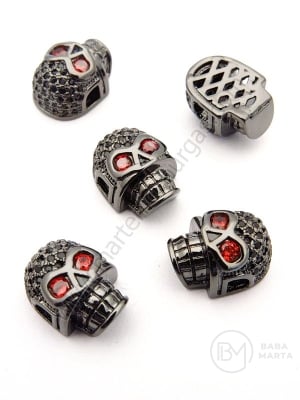 Mărgele de craniu 13x10x7mm alamă cu zirconii forjate 1 bucată 305341