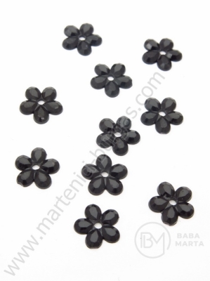 Pietricele acrilice 9mm floare neagră 1 pachet 50 buc 153115