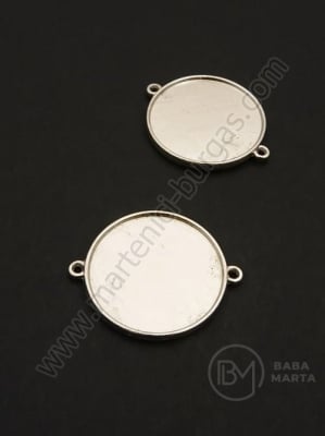 Bază de montare element 34x27x3mm argintie, 25mm, două laturi, 1 pachet, 5 buc. 306834