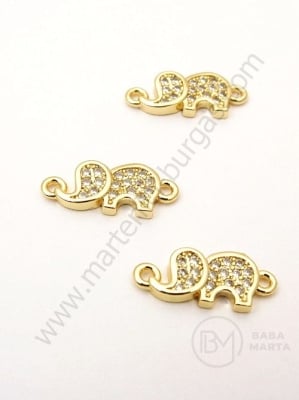 Element elefant 16x7mm cu zirconii forjat 1 bucata 305100