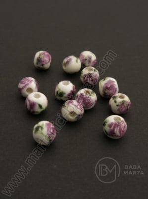 Bilă de porțelan 6mm vopsită gaură 1.5mm 5 buc 335041