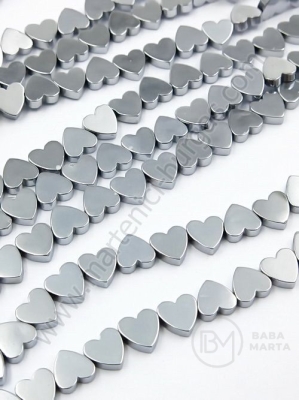 Inimă de hematit 6x5.5x2mm culoare argintie ~63 buc 1 buc 352947