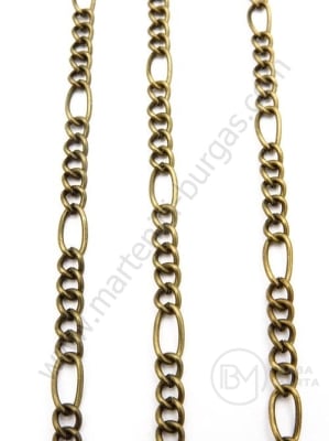 Lanț metalic latime 3,5 mm culoare bronz antic 1 metru 302151