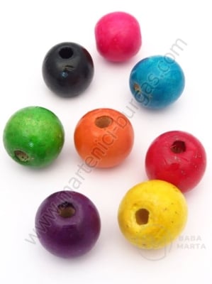 Bilă de lemn 18x20mm, găuri mixte 4.5mm, 1 pachet 40g ~17 buc 321249