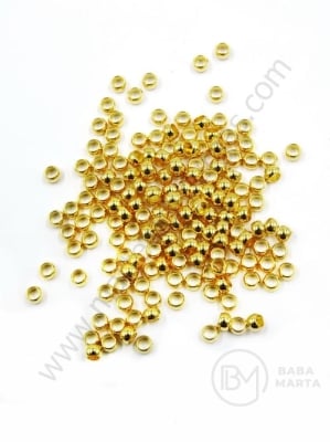 Mărgele 3x2mm OȚEL (304) auriu gaură 1.6mm 1 pachet 20 buc 305866