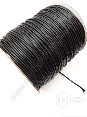 Sfoară coreeană neagră (imitație de piele) 1,5 mm 1 rollă ~160 meters 441338