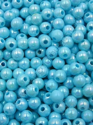 Mărgele albastre 6mm efect AB gaură 1.8mm 1 pachet 40g ~380 buc 312855