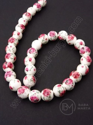 Șir de mărgele din porțelan 10mm gaură pictătă 2.5mm ~32 pcs 1 buc 335372