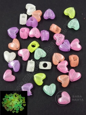 Inimă LIGHTNING 8x10x6mm gaură mixtă 3.7mm 1 pachet 40g ~147 buc 312916