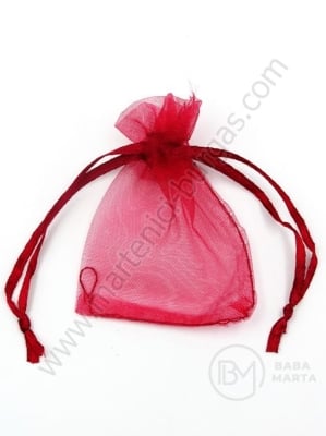 Saculet pentru bijuterii 5x7cm organza vișinie 1 pachet 10 buc 461499