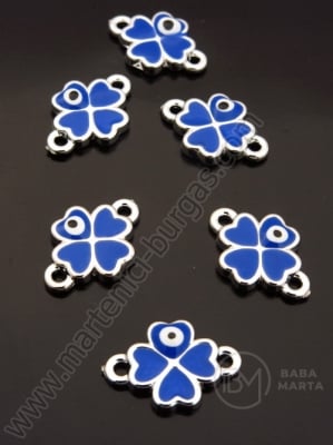 Element de conectare CCB trifoi 12x18.5mm ochi blue 1 pachet 10 buc 318382