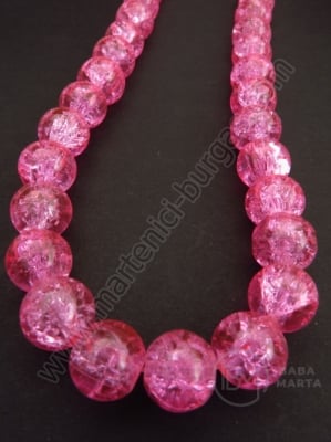 Bilă de vitola 10mm roz craquelat 80cm ~85 buc 1 buc 343196