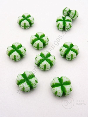 Trifoi 12x7mm verde cu alb 1 paquet 40g ~83 buc 312083