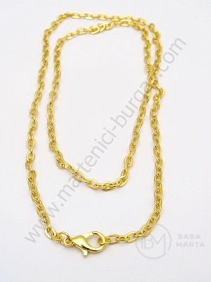 Lanț (collier) 4x3x1mm culoare aurie lungime 45cm 1 buc 302169
