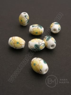 Mărgele de porțelan 10x8mm gaură pictătă 2.5mm 1 buc 335072