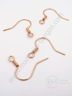 Suporturi cercei 18mm OȚEL (304) culoare auriu roz 4 buc 305681
