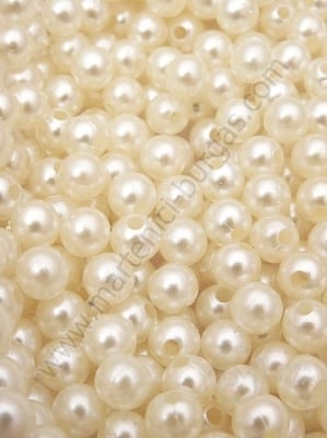 Perlă ecru 6mm gaură 1.5mm 1 pachet 40g ~375 buc 312570
