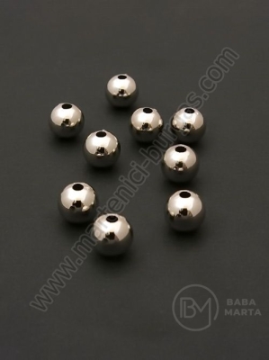 Bilă plastic SSV 8mm color argintie gaură 1.5mm 1 pachet 80 buc 318519