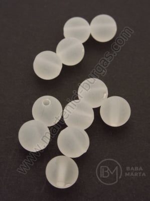 Margele 10mm alb mat gaură 2mm 40g ~70buc 311379