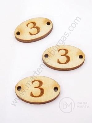 Țiglă de lemn 25x16x3mm litera <b>Z</b> gaură 2.5mm 1 pachet 10buc 182247