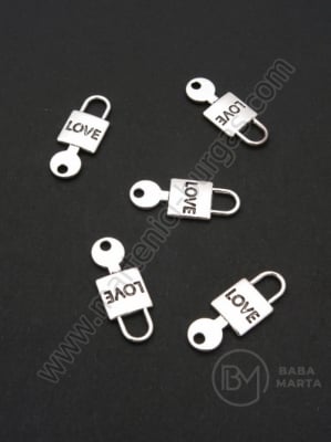 Lacăt metalic cu cheie 25x10mm culoare argintie 1 pachet 10 buc 306108