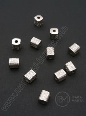 Mărgele SSV cilindrice 7x8mm culoare argintie 1 pachet 60 buc 318471
