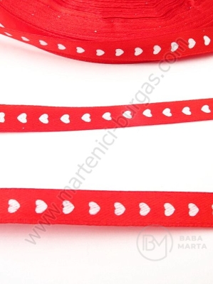 Imprimeu cu inimă red satinat 10mm 5 meters 411161