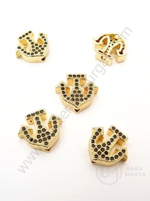 Mărgele anchoră 12x13mm cu zirconii forjate 1 bucată 305162