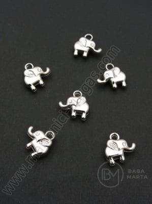 Pandantiv SSV elefant 13x14mm culoare argintie 1 pachet 50 buc 318448
