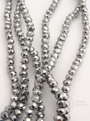 Collier cu cristale 4x3mm argint 1 şir ~130 buc 342067