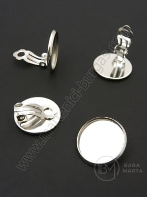 Bază metalică cu clemă pentru vârful cerceiului, pentru încrustare, 18 mm, 1 pachet, 4 buc. 302103