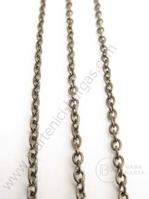 Lanț metalic 3x2x0.5mm culoare grafit 1 metru 301269