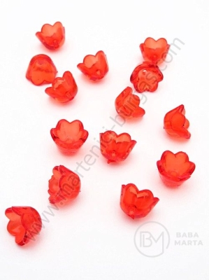 Floare 10x6mm gaură roșie 1.5mm 1 pachet 40g ~160 buc 312732