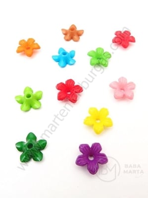 Floare 10x3.5mm colorată gaură 1.5mm 1 pachet 40g ~415 buc 312530