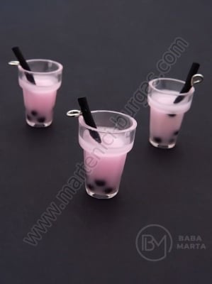 Pandantiv borcan plastic 20x13mm cu cocktail de fructe 1 paquet 2 pieces 335552